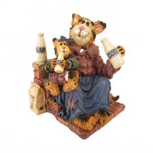 Boyds Purrstone Collection Momma Craftycat w Lil' Sipper Got Cream? 371007